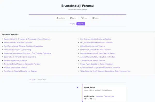 biyoteknolojiforumu.com.tr masaüstü ekran görüntüsü
