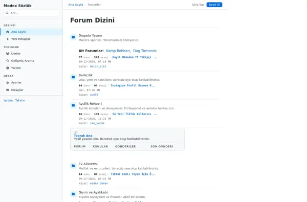 modexsozluk.com.tr ekran görüntüsü
