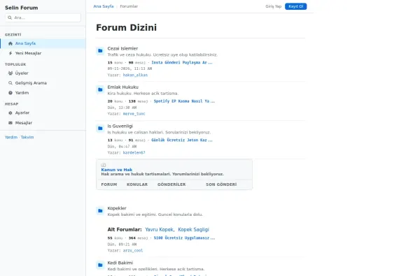 selinforum.com.tr ekran görüntüsü