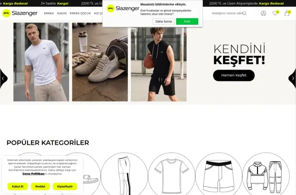slazenger.com.tr masaüstü ekran görüntüsü