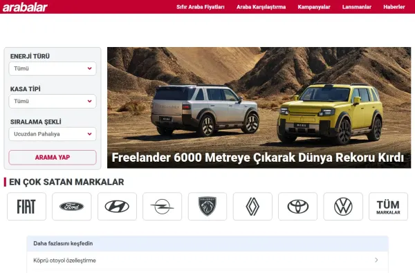 arabalar.com.tr masaüstü ekran görüntüsü