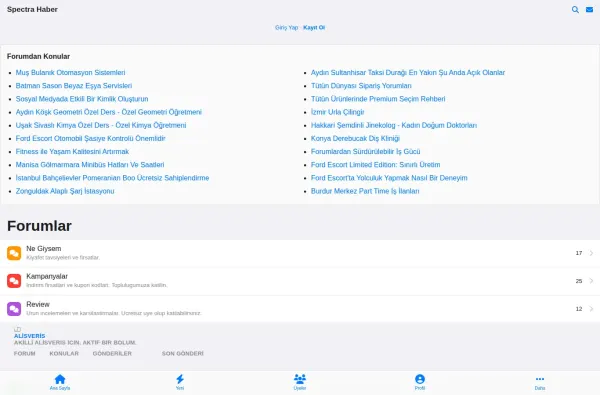 spectrahaber.com.tr masaüstü ekran görüntüsü