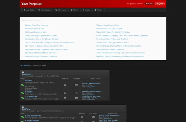 yaziparcalari.com.tr ekran görüntüsü