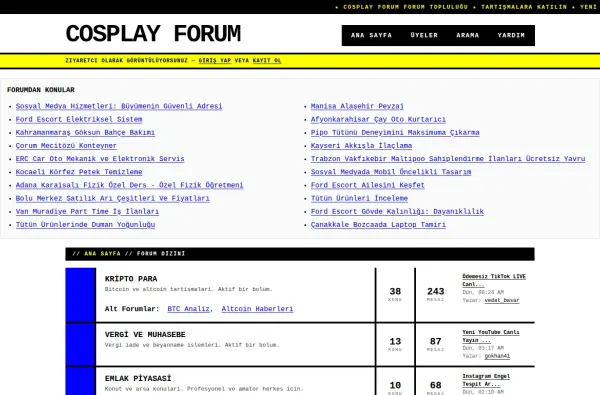 cosplayforum.com.tr masaüstü ekran görüntüsü