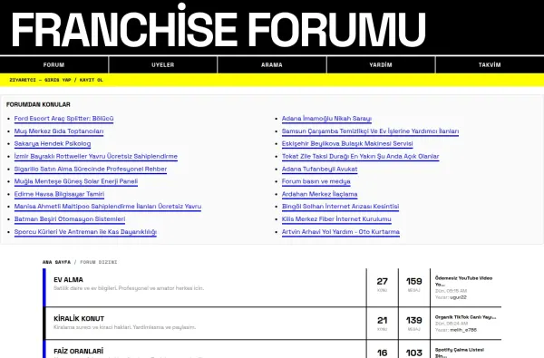 franchiseforumu.com.tr ekran görüntüsü