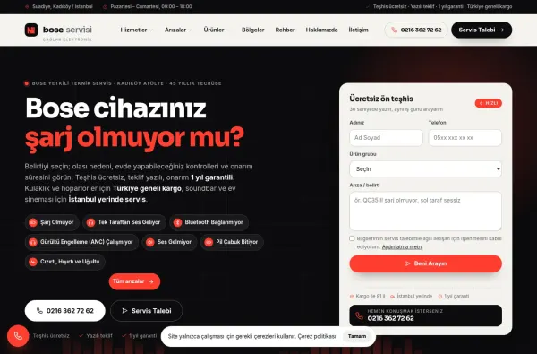 boseservisi.com ekran görüntüsü