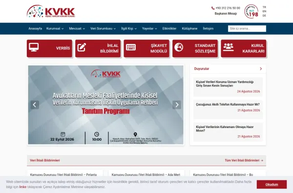 kvkk.gov.tr masaüstü ekran görüntüsü