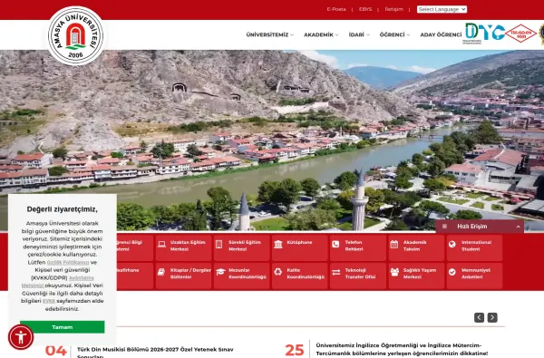 amasya.edu.tr masaüstü ekran görüntüsü