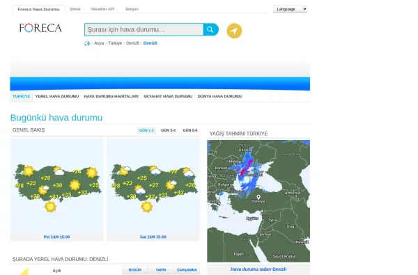 forecaweather.com.tr masaüstü ekran görüntüsü