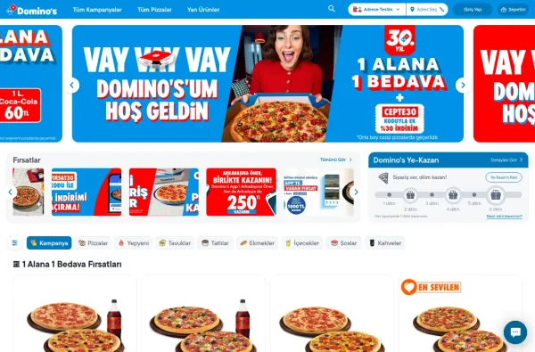 dominos.com.tr masaüstü ekran görüntüsü