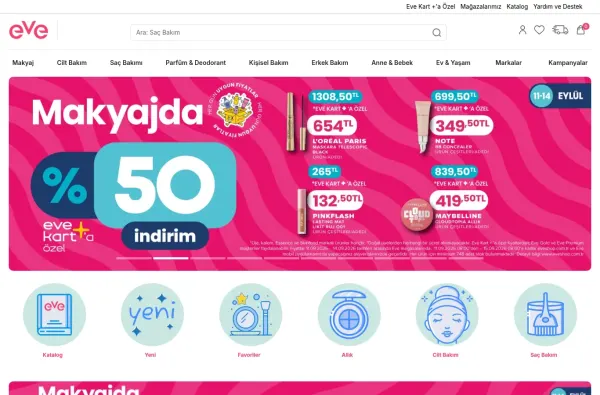 eveshop.com.tr masaüstü ekran görüntüsü