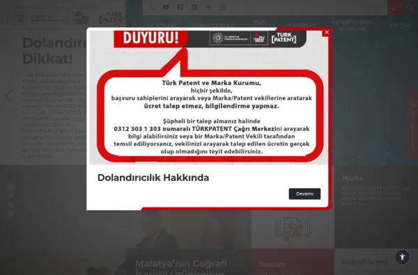 turkpatent.gov.tr masaüstü ekran görüntüsü