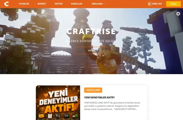 craftrise.com.tr masaüstü ekran görüntüsü