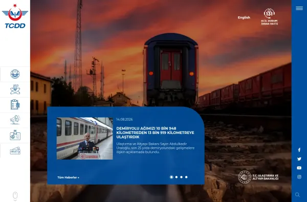 tcdd.gov.tr masaüstü ekran görüntüsü