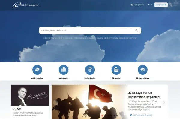 e-devlet.gov.tr masaüstü ekran görüntüsü