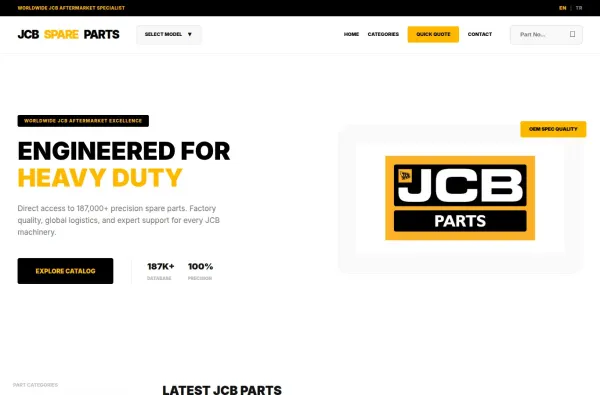 jcbspareparts.tr masaüstü ekran görüntüsü