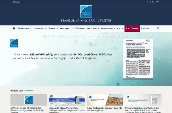 29mayis.edu.tr masaüstü ekran görüntüsü