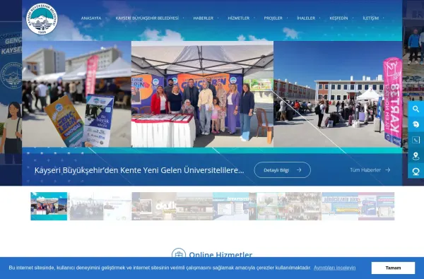 kayseri.bel.tr masaüstü ekran görüntüsü