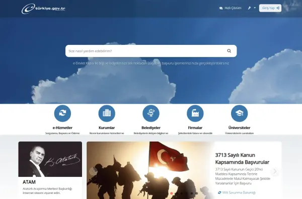 turkiye.gov.tr masaüstü ekran görüntüsü