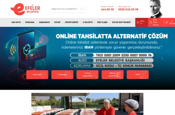 efeler.bel.tr masaüstü ekran görüntüsü