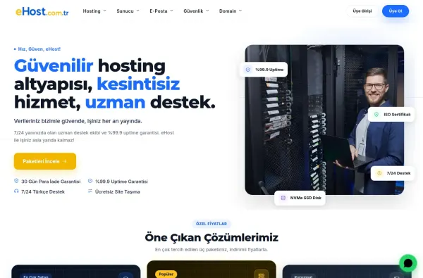 ehost.com.tr masaüstü ekran görüntüsü