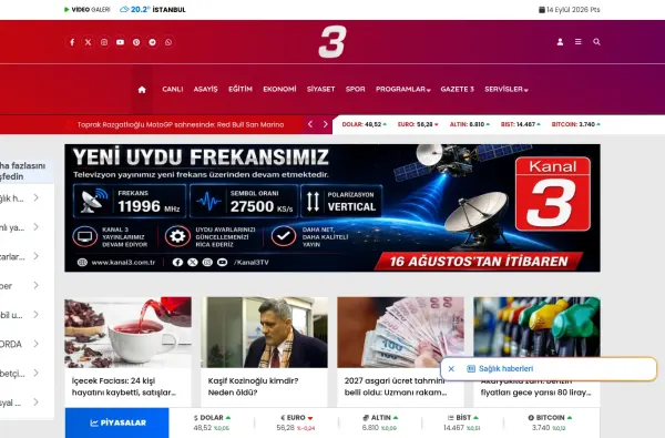 kanal3.com.tr masaüstü ekran görüntüsü