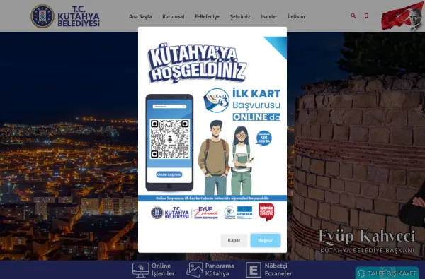 kutahya.bel.tr masaüstü ekran görüntüsü