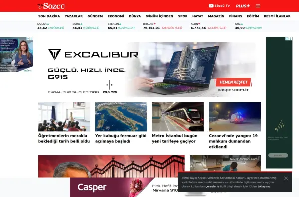 sozcu.com.tr masaüstü ekran görüntüsü