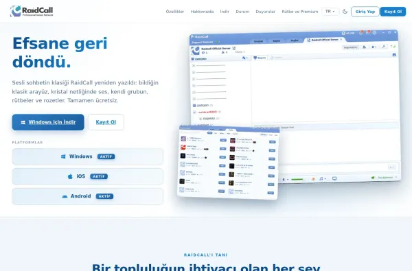 raidcall.tr masaüstü ekran görüntüsü