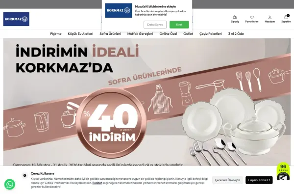 korkmazstore.com.tr masaüstü ekran görüntüsü