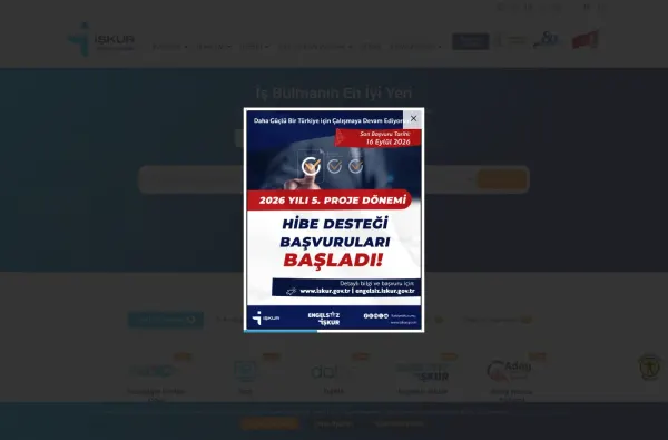 iskur.gov.tr masaüstü ekran görüntüsü