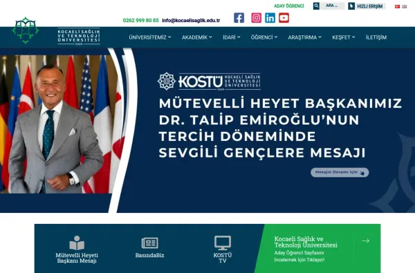 kocaelisaglik.edu.tr masaüstü ekran görüntüsü