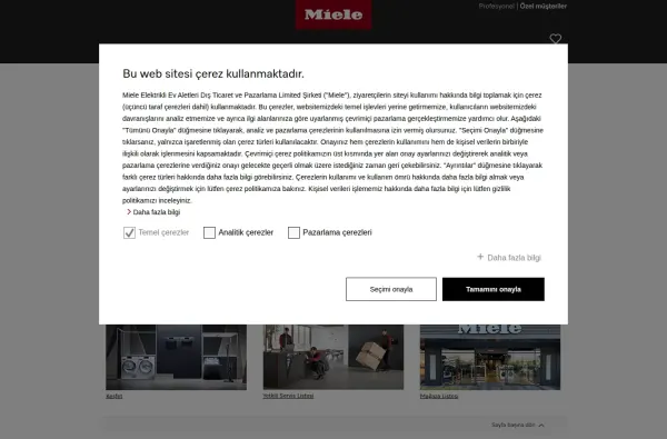 miele.com.tr masaüstü ekran görüntüsü