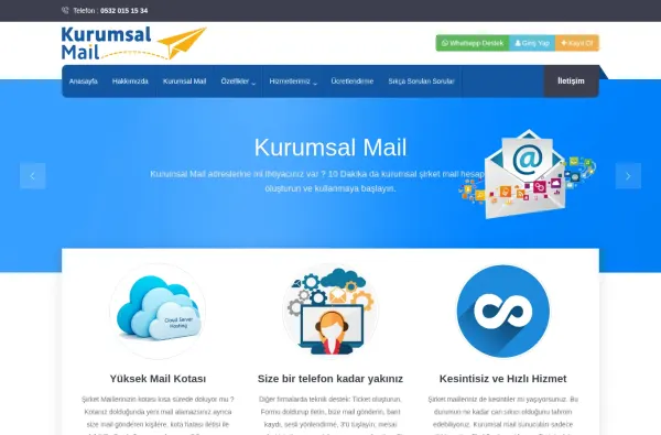 kurumsalmail.com.tr masaüstü ekran görüntüsü