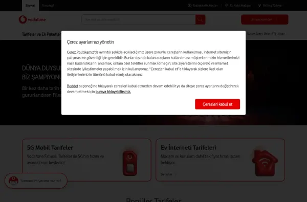 vodafone.com.tr masaüstü ekran görüntüsü