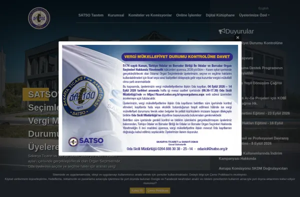 satso.org.tr masaüstü ekran görüntüsü
