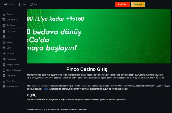 casinopinco.com.tr masaüstü ekran görüntüsü