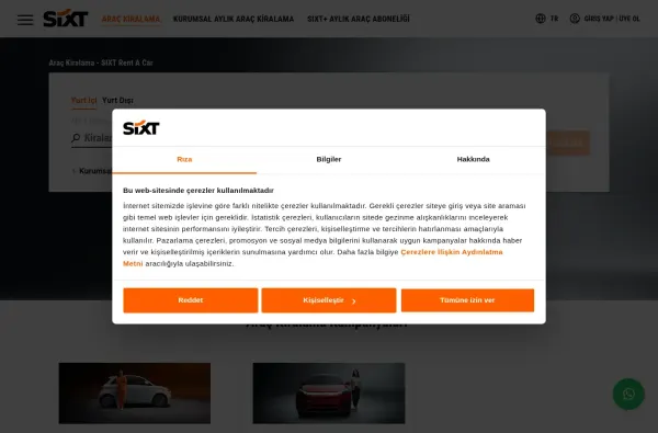 sixt.com.tr masaüstü ekran görüntüsü